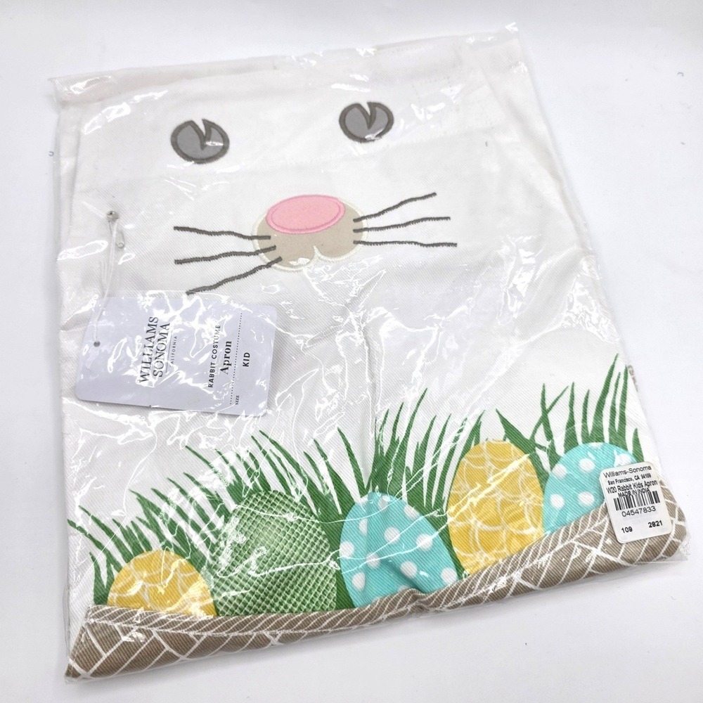 Williams Sonoma Rabbit Costume Apron White Easter Bunny Kids